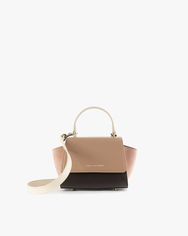 ALEXIA NANO bag in Colourblock Marlowe, front view, rigid handle and detachable strap