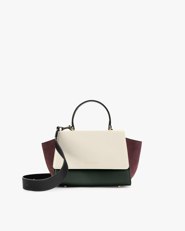 ALEXIA bag in Colourblock Canopé, front view, top handle with detached black shoulder strap