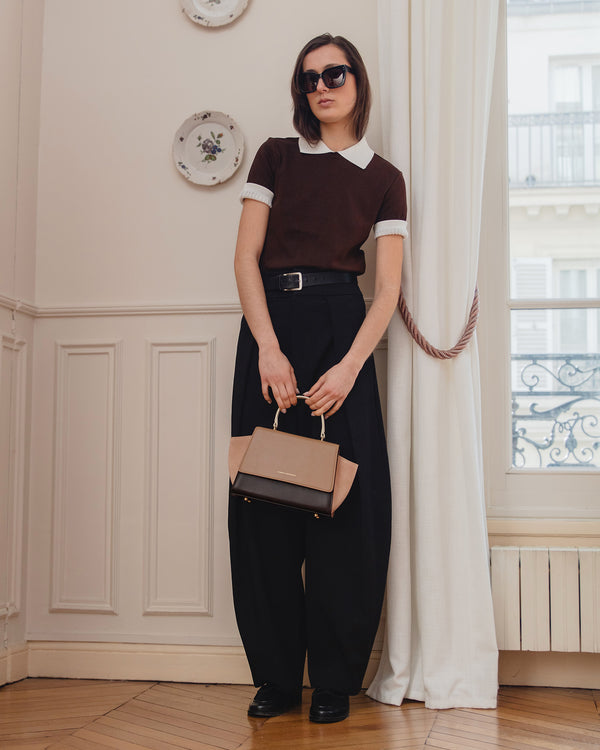 ALEXIA bag in Colourblock Marlowe, held by hand, full-length front view on a woman