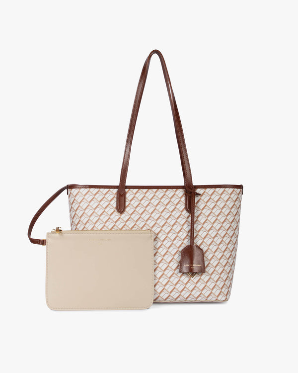 TOTE MONOGRAM PM - Tan et brun