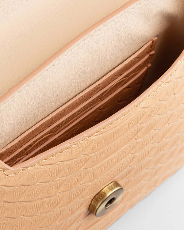 GABRIELLE POUCH - Peach embossed