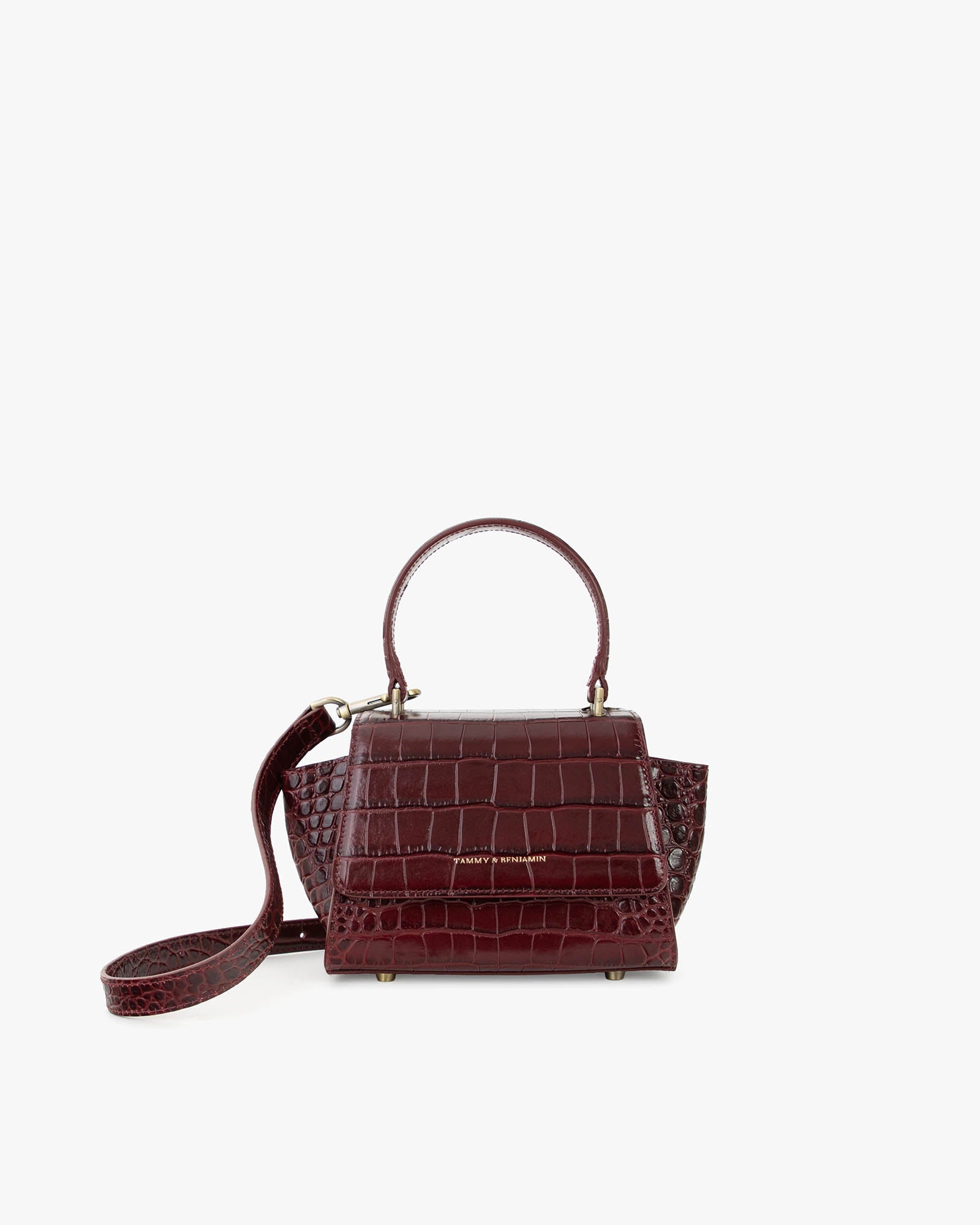 ALEXIA NANO - Burgundy - Crocodile embossed