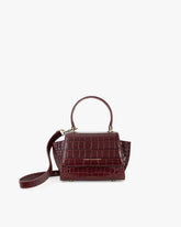 ALEXIA NANO - Burgundy - Crocodile embossed