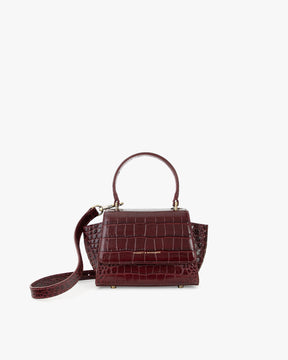 ALEXIA NANO - Burgundy - Crocodile embossed