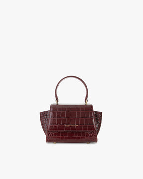 ALEXIA NANO - Burgundy - Crocodile embossed