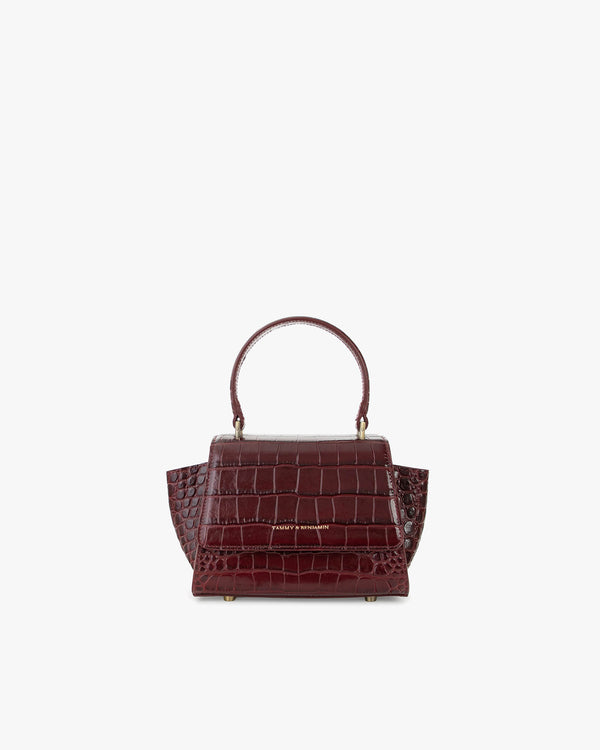 ALEXIA NANO - Burgundy - Crocodile embossed