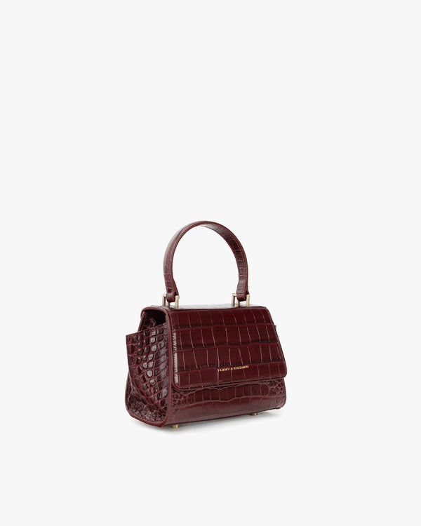 ALEXIA NANO - Burgundy - Crocodile embossed