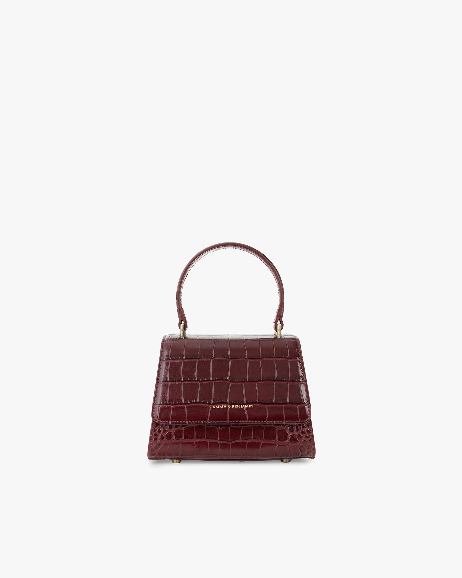 ALEXIA NANO - Burgundy - Crocodile embossed