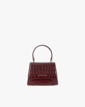ALEXIA NANO - Burgundy - Crocodile embossed