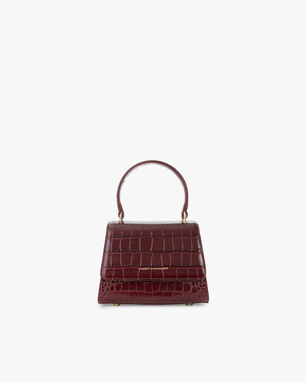 ALEXIA NANO - Burgundy - Crocodile embossed