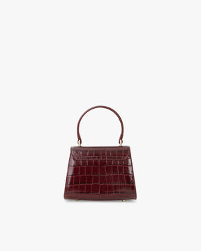 ALEXIA NANO - Burgundy - Crocodile embossed