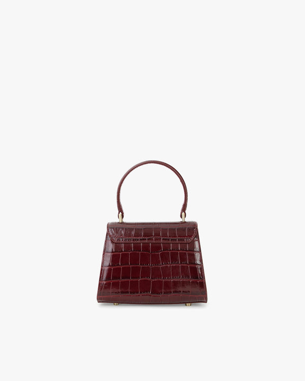 ALEXIA NANO - Burgundy - Crocodile embossed