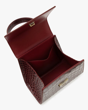 ALEXIA NANO - Burgundy - Crocodile embossed