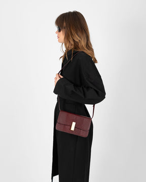 BLAKE - Burgundy - Lizard embossed