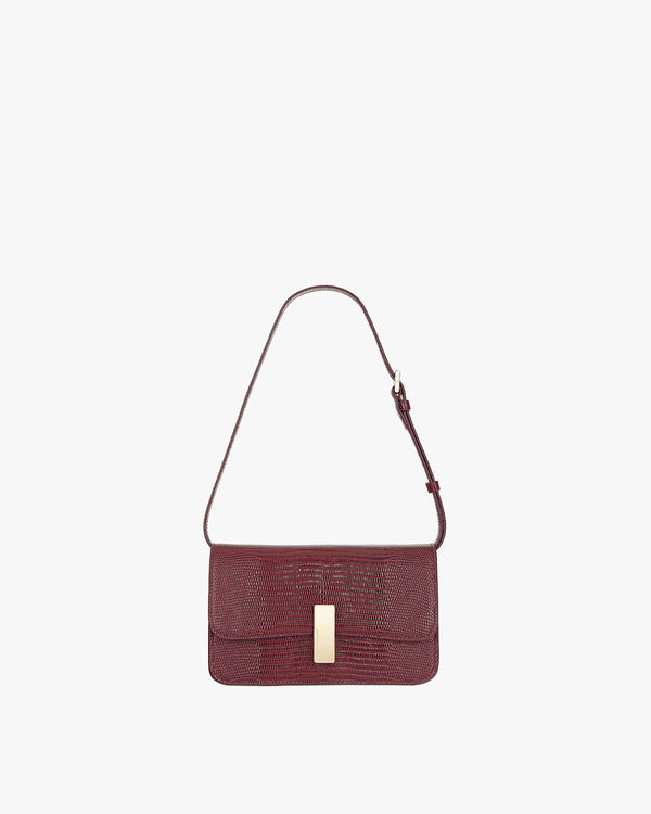 BLAKE - Burgundy - Lizard embossed