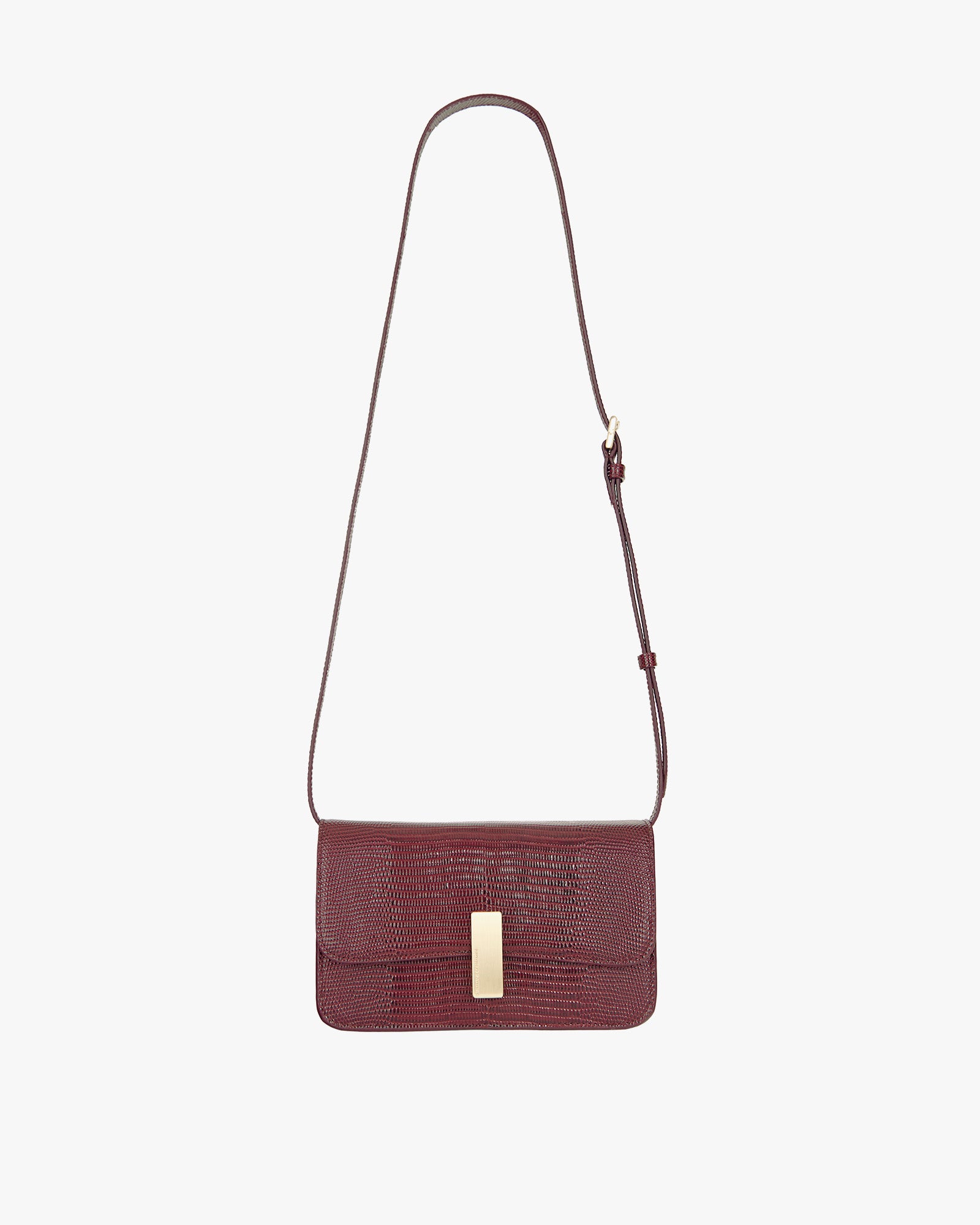 BLAKE - Burgundy - Lizard embossed