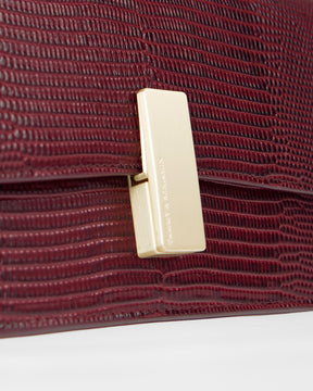 BLAKE - Burgundy - Lizard embossed