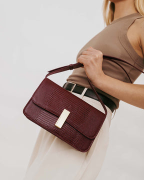 BLAKE - Burgundy - Lizard embossed