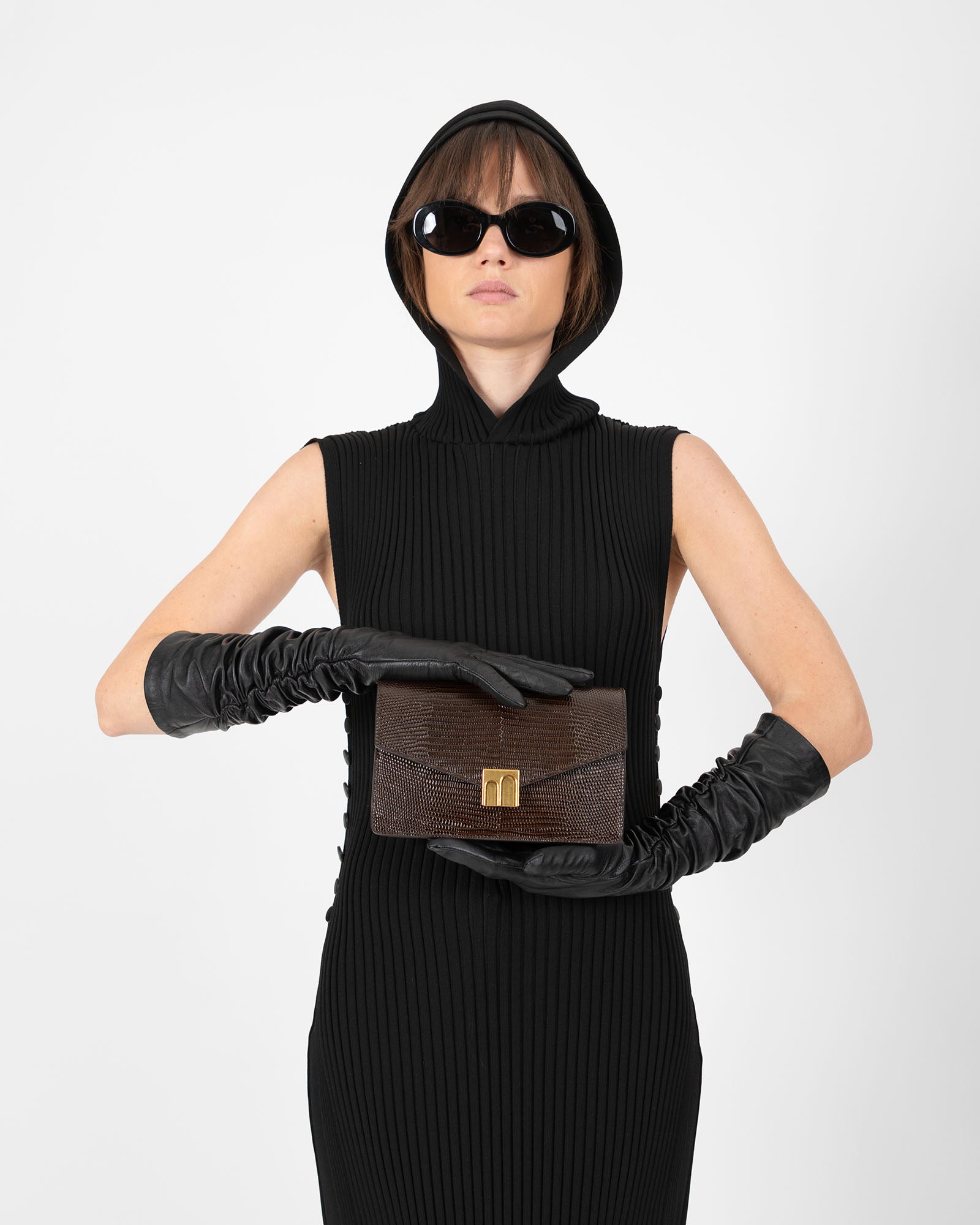 ELEANOR - Brown - Lizard embossed