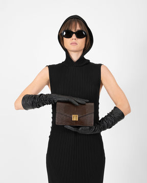 ELEANOR - Brown - Lizard embossed