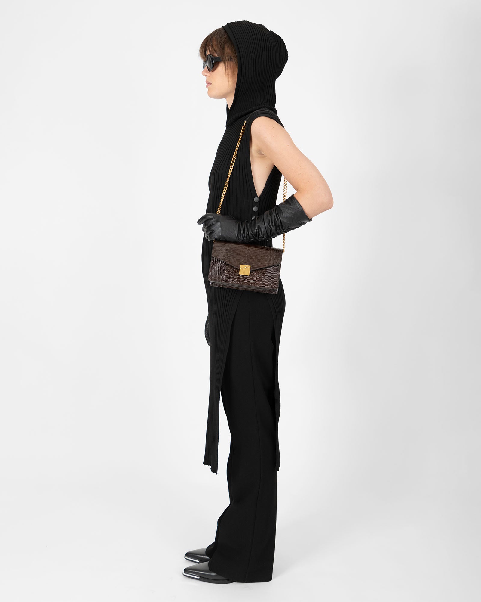 ELEANOR - Brown - Lizard embossed