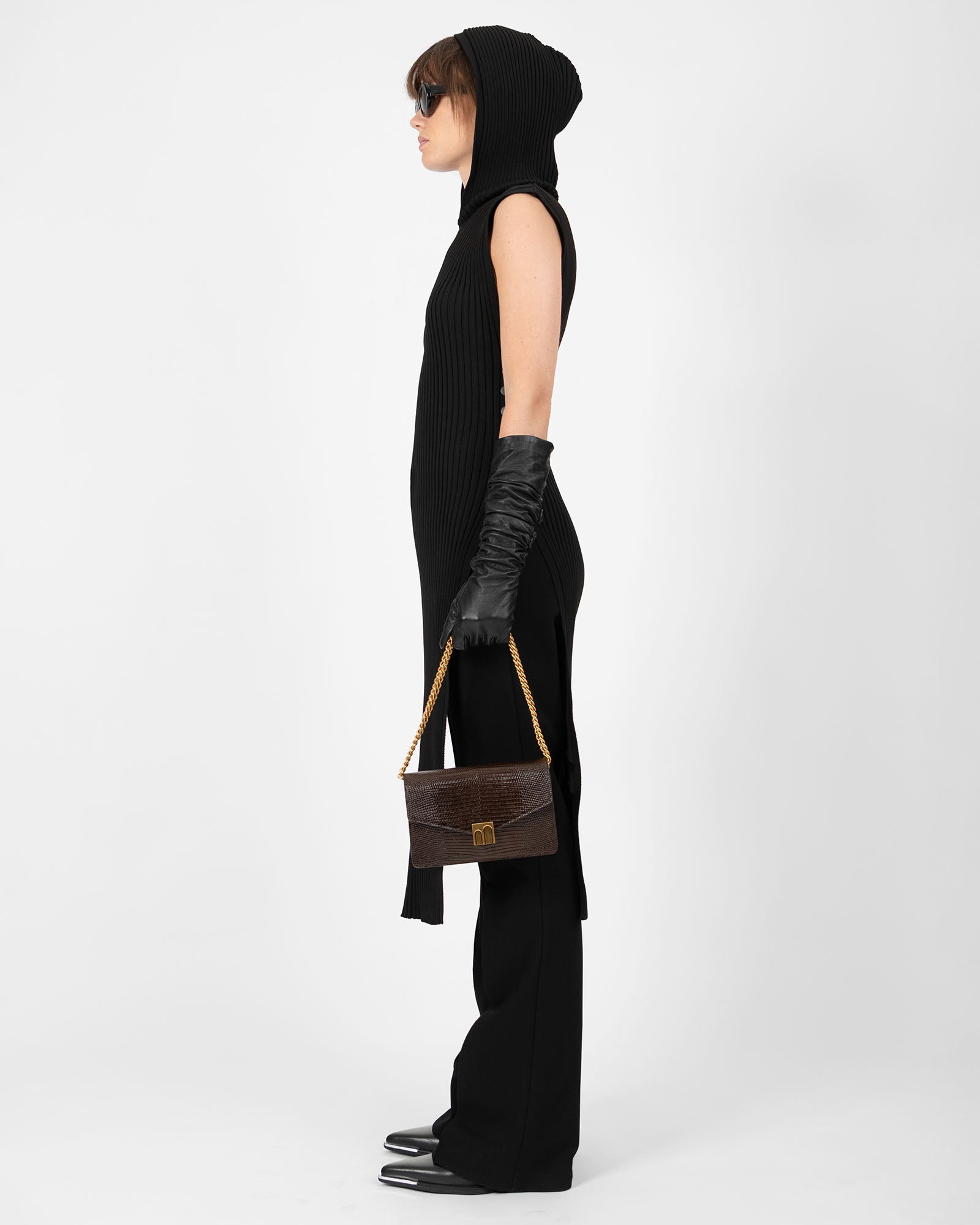 ELEANOR - Brown - Lizard embossed