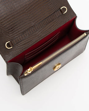 ELEANOR - Brown - Lizard embossed