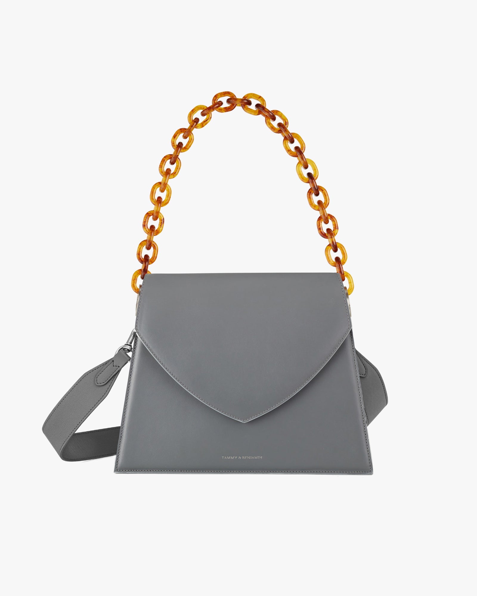 GABRIELLE XL - Gris asphalte|upsale-option--chaine-53-cm-resine-ambre-1