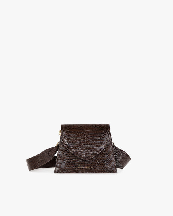 GABRIELLE - Brown - Lizard embossed