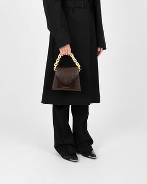 GABRIELLE - Brown - Lizard embossed