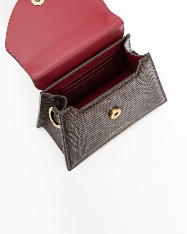 GABRIELLE - Brown - Lizard embossed