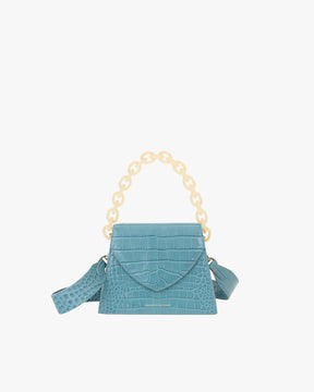 GABRIELLE - Skyblue - Crocodile embossed