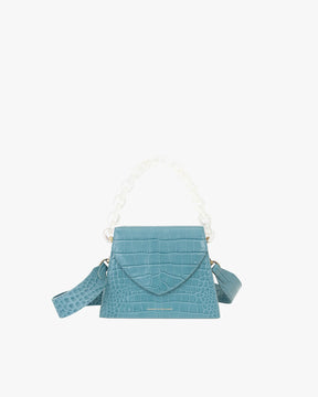 GABRIELLE - Skyblue - Crocodile embossed