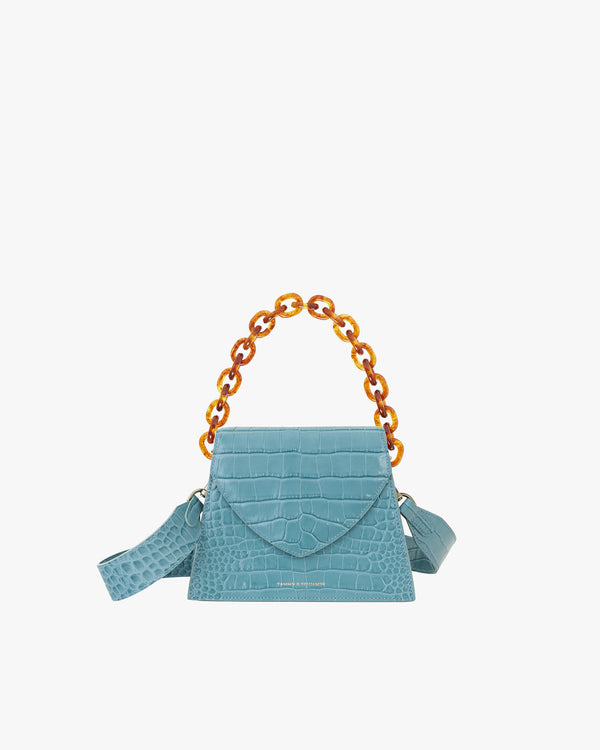 GABRIELLE - Skyblue - Crocodile embossed