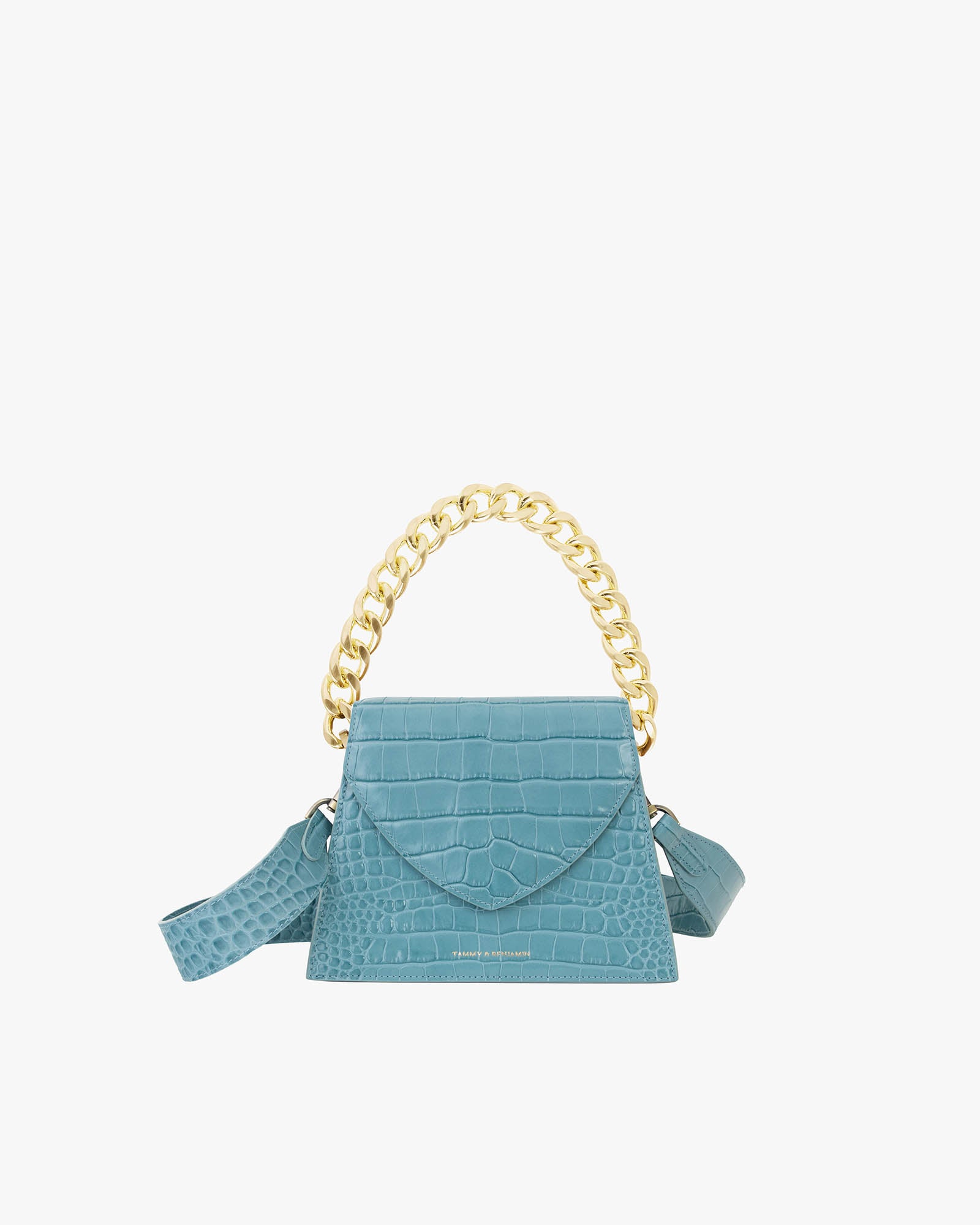 GABRIELLE - Skyblue - Crocodile embossed