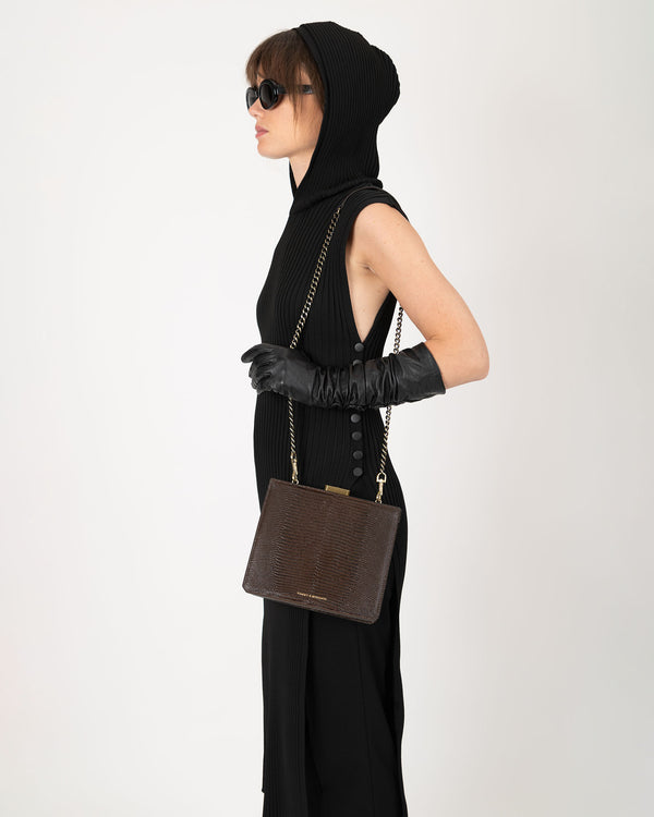 JUDE - Brown - Lizard embossed