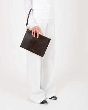 LANE - Brown - Lizard embossed