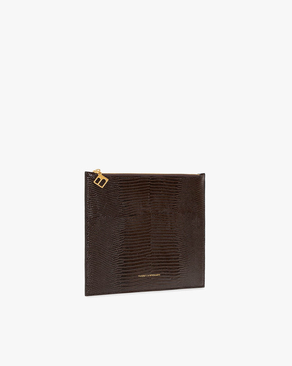 LANE - Brown - Lizard embossed