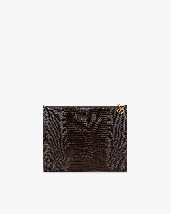 LANE - Brown - Lizard embossed