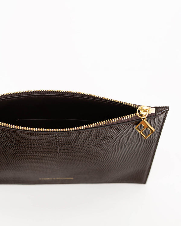 LANE - Brown - Lizard embossed