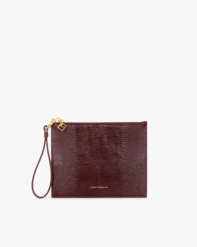 LANE - Burgundy - Lizard embossed