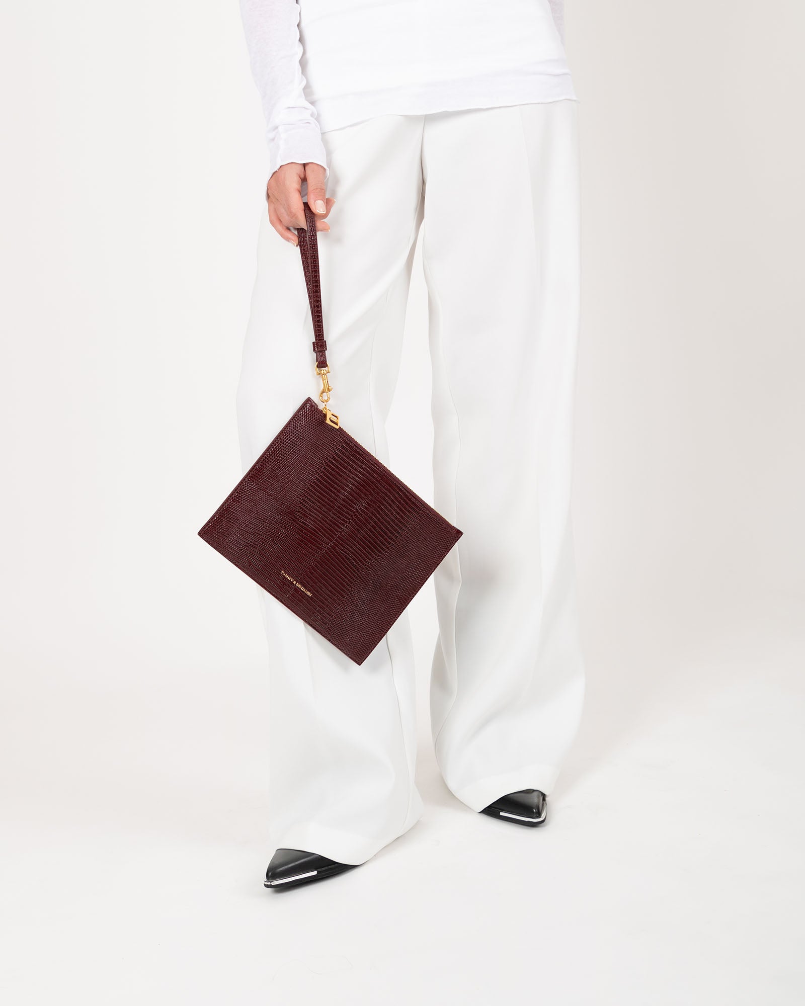 LANE - Burgundy - Lizard embossed