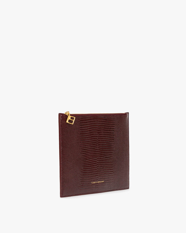 LANE - Burgundy - Lizard embossed