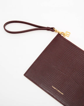 LANE - Burgundy - Lizard embossed