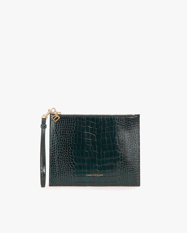 LANE - Green - Crocodile embossed