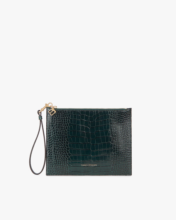 LANE - Green - Crocodile embossed