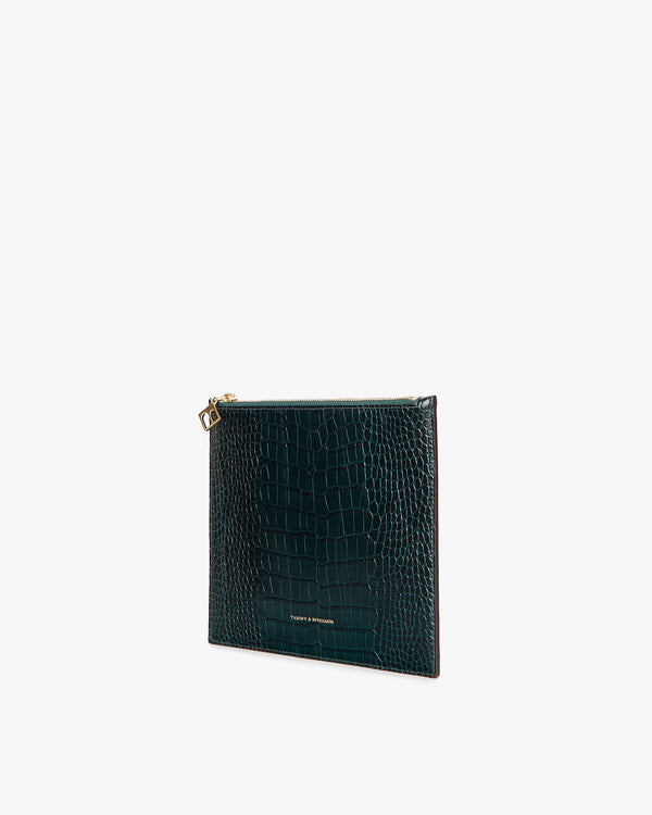LANE - Green - Crocodile embossed