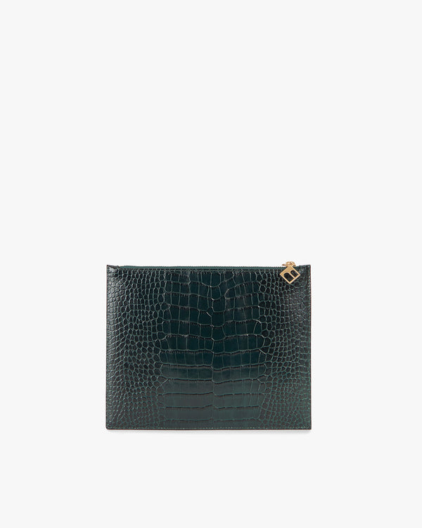 LANE - Green - Crocodile embossed