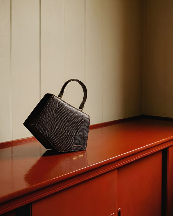 PENTAGONE - Brown - Lizard embossed