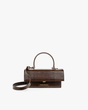 THEA MINI - Brown - Lizard embossed